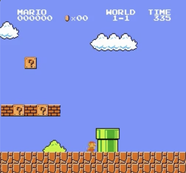 Mario stuck on the first pipe, eventually timing out